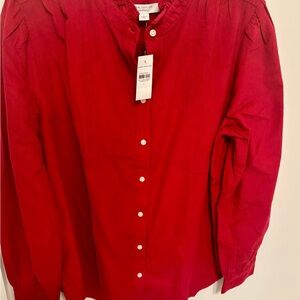 Ann Taylor Red Button Down Shirt